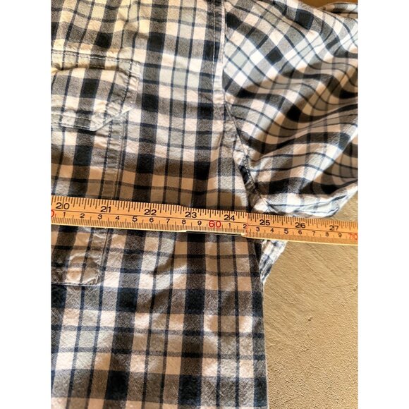 Carhartt Mens XXL Plaid Short Sleeve Button-Up Shirt Blue/White Cotton - Picture 7 of 7